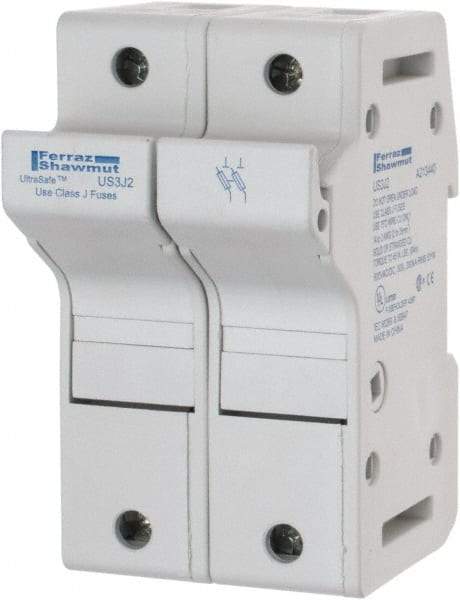 Ferraz Shawmut - 2 Pole, 600 VAC/VDC, 30 Amp, DIN Rail Mount Fuse Holder - Compatible with J Class, 58mm Long x 2.56 Inch Wide and 22mm Diameter Fuse - Benchmark Tooling