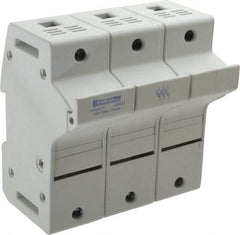 Ferraz Shawmut - 3 Pole, 600 VAC/VDC, 60 Amp, DIN Rail Mount Fuse Holder - Compatible with J Class, 58mm Long x 3.84 Inch Wide and 22mm Diameter Fuse - Benchmark Tooling