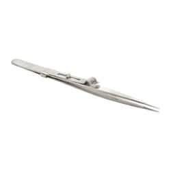 Value Collection - 5-1/2" OAL Diamond Tweezers - Fine Point with Slide Lock - Benchmark Tooling