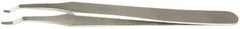 Value Collection - 4-3/4" OAL 2AD-SS Precision Tweezers - Rounded Flat Tip, Thin Tapered Edge - Benchmark Tooling