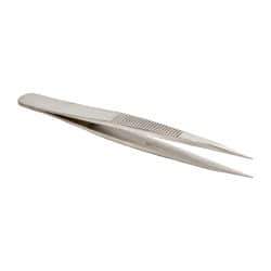 Value Collection - 4-3/8" OAL AC-SA Precision Tweezers - Heavy Tip with Serrated Shank - Benchmark Tooling