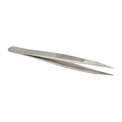 Value Collection - 4-3/4" OAL OOD-SS Precision Tweezers - Very Strong with Serrated Body, Heavy Tip - Benchmark Tooling