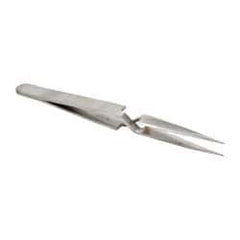 Value Collection - 4-1/2" OAL N0 Reverse Action Tweezers - Flat Tip - Benchmark Tooling