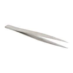 Value Collection - 4-1/4" OAL Stainless Steel Assembly Tweezers - Thin, Fine, Light Point - Benchmark Tooling