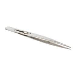 Value Collection - 4-3/4" OAL Stainless Steel Assembly Tweezers - Slide Locking, Sharp Point - Benchmark Tooling