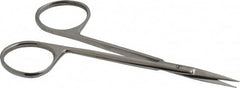 Value Collection - 4-1/2" OAL Stainless Steel Iris Scissors - Straight Handle, For General Purpose Use - Benchmark Tooling