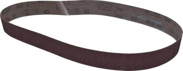 3M - 2" Wide x 48" OAL, 40 Grit, Aluminum Oxide Abrasive Belt - Aluminum Oxide, Coarse, Coated, X Weighted Cloth Backing, Series 341D - Benchmark Tooling