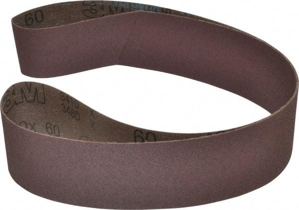 3M - 2-1/2" Wide x 48" OAL, 60 Grit, Aluminum Oxide Abrasive Belt - Aluminum Oxide, Medium, Coated, X Weighted Cloth Backing, Series 341D - Benchmark Tooling