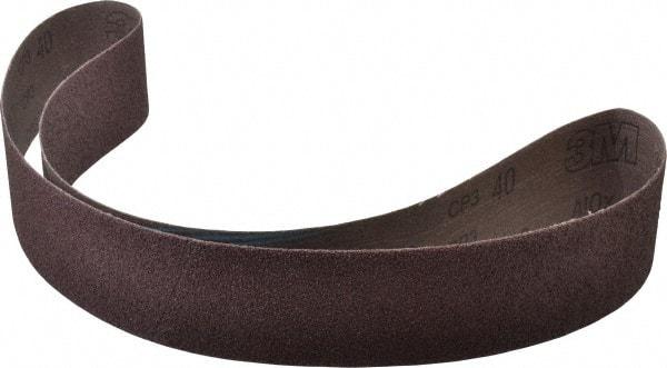 3M - 2-1/2" Wide x 48" OAL, 40 Grit, Aluminum Oxide Abrasive Belt - Aluminum Oxide, Coarse, Coated, X Weighted Cloth Backing, Series 341D - Benchmark Tooling