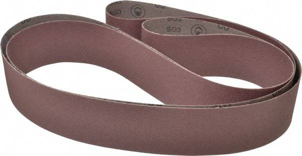 3M - 3" Wide x 132" OAL, 80 Grit, Aluminum Oxide Abrasive Belt - Aluminum Oxide, Medium, Coated, X Weighted Cloth Backing, Series 341D - Benchmark Tooling