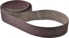 3M - 3" Wide x 132" OAL, 36 Grit, Aluminum Oxide Abrasive Belt - Aluminum Oxide, Very Coarse, Coated, X Weighted Cloth Backing, Series 341D - Benchmark Tooling