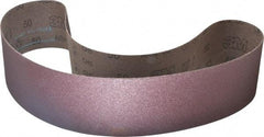 3M - 4" Wide x 54" OAL, 50 Grit, Aluminum Oxide Abrasive Belt - Aluminum Oxide, Coarse, Coated, X Weighted Cloth Backing, Series 341D - Benchmark Tooling