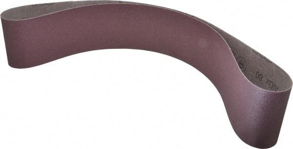 3M - 4" Wide x 54" OAL, 80 Grit, Aluminum Oxide Abrasive Belt - Aluminum Oxide, Medium, Coated, X Weighted Cloth Backing, Series 341D - Benchmark Tooling