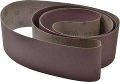 3M - 4" Wide x 132" OAL, 80 Grit, Aluminum Oxide Abrasive Belt - Aluminum Oxide, Medium, Coated, X Weighted Cloth Backing, Series 341D - Benchmark Tooling