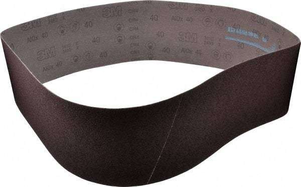 3M - 6" Wide x 60" OAL, 40 Grit, Aluminum Oxide Abrasive Belt - Aluminum Oxide, Coarse, Coated, X Weighted Cloth Backing, Series 341D - Benchmark Tooling