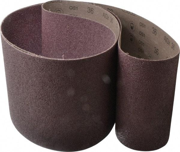 3M - 8" Wide x 107" OAL, 36 Grit, Aluminum Oxide Abrasive Belt - Aluminum Oxide, Very Coarse, Coated, X Weighted Cloth Backing, Series 341D - Benchmark Tooling