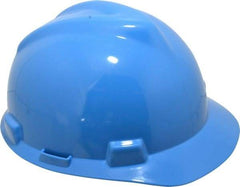 MSA - ANSI Type I, Class E Rated, 8-Point, Pin Lock Adjustment Hard Hat - Size 6-1/2 to 8, Blue, Standard Brim - Benchmark Tooling
