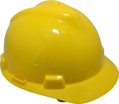 MSA - ANSI Type I, Class E Rated, 8-Point, Pin Lock Adjustment Hard Hat - Size 6-1/2 to 8, Yellow, Standard Brim - Benchmark Tooling