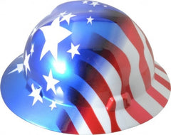 Hard Hat: Impact Resistant, Type 1, Class E, 8-Point Suspension Polyethylene, Slotted