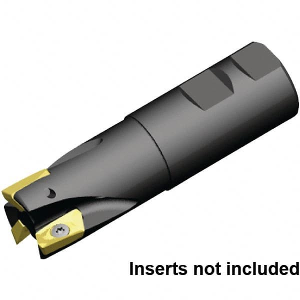 Kennametal - 1-1/4" Cut Diam, 16.51mm Max Depth of Cut, 1-1/4" Shank Diam, 164.29mm OAL, Indexable Square Shoulder End Mill - EC18.., EP18.. Inserts, Weldon Shank, 0° Lead Angle, Through Coolant - Benchmark Tooling