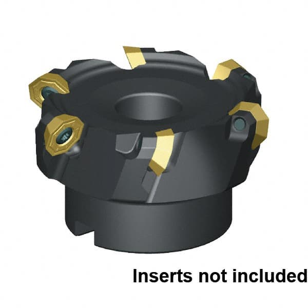 Kennametal - 6 Inserts, 2" Cut Diam, 3/4" Arbor Diam, 3.5mm Max Depth of Cut, Indexable Square-Shoulder Face Mill - 45° Lead Angle, 39.88mm High, OFPT06L5AFENGB Insert Compatibility, Through Coolant, Series KSOM - Benchmark Tooling