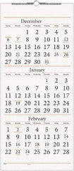 AT-A-GLANCE - 7 Sheet, 12 x 27", Wall Calendar - White - Benchmark Tooling
