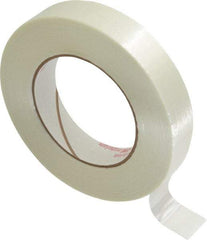 Ability One - 1" x 60 Yd Clear Rubber Adhesive Packaging Tape - Glass Filament Backing, 12 mil Thick, Series 7510-00 - Benchmark Tooling