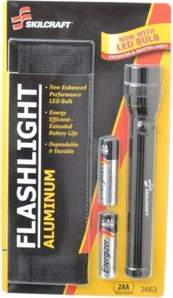 Ability One - Xenon Bulb, Industrial/Tactical Flashlight - Black Aluminum Body, 2 AA Batteries Included - Benchmark Tooling