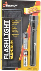 Ability One - Xenon Bulb, Industrial/Tactical Flashlight - Black Aluminum Body, 2 AA Batteries Included - Benchmark Tooling