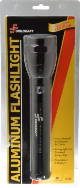 Ability One - Xenon Bulb, Industrial/Tactical Flashlight - Black Aluminum Body, 2 D Batteries Not Included - Benchmark Tooling