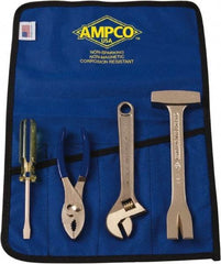 Ampco - 4 Piece Nonsparking Tool Set - Comes in Roll Up Pouch - Benchmark Tooling