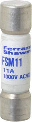 Ferraz Shawmut - 1,000 VAC/VDC, 11 Amp, Fast-Acting Multimeter Fuse - 38mm OAL, 20 at AC/DC kA Rating, 10.3mm Diam - Benchmark Tooling