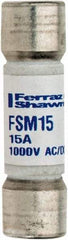 Ferraz Shawmut - 1,000 VAC/VDC, 15 Amp, Fast-Acting Multimeter Fuse - 38mm OAL, 20 at AC/DC kA Rating, 10.3mm Diam - Benchmark Tooling