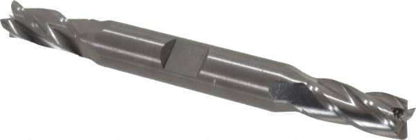 OSG - 5/16", 3/4" LOC, 3/8" Shank Diam, 3" OAL, 4 Flute, Solid Carbide Square End Mill - Double End, Uncoated, Spiral Flute, 30° Helix, Right Hand Cut, Right Hand Flute, Series 444 - Benchmark Tooling