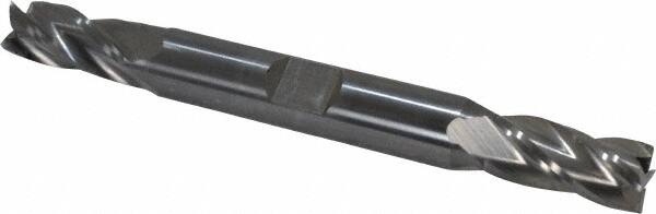 OSG - 11/32", 3/4" LOC, 3/8" Shank Diam, 3-1/2" OAL, 4 Flute, Solid Carbide Square End Mill - Double End, Uncoated, Spiral Flute, 30° Helix, Right Hand Cut, Right Hand Flute, Series 444 - Benchmark Tooling