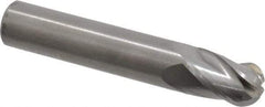 OSG - 7/16" Diam, 5/8" LOC, 4 Flute Solid Carbide Ball End Mill - Uncoated, Single End, 2-1/2" OAL, 7/16" Shank Diam, Spiral Flute - Benchmark Tooling