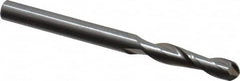 OSG - 1/4" Diam, 1-1/8" LOC, 2 Flute Solid Carbide Ball End Mill - Uncoated, Single End, 3" OAL, 1/4" Shank Diam, Spiral Flute - Benchmark Tooling