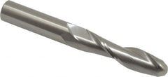 OSG - 1/2" Diam, 2" LOC, 2 Flute Solid Carbide Ball End Mill - Uncoated, Single End, 4" OAL, 1/2" Shank Diam, Spiral Flute - Benchmark Tooling