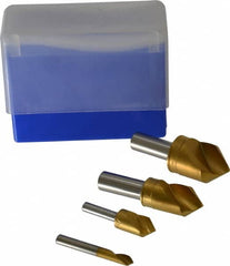 M.A. Ford - 4 Piece, 1/4 to 1" Head Diam, 82° Included Angle, Single End Countersink Set - Benchmark Tooling