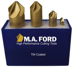 M.A. Ford - 4 Piece, 1/4 to 1" Head Diam, 82° Included Angle, Single End Countersink Set - Benchmark Tooling