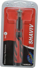 Shaviv - 3 Piece, High Speed Steel Blade, Hand Deburring Tool Set - FR Blade Holder, For Hole Edge - Benchmark Tooling