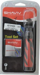 Shaviv - 4 Piece, High Speed Steel Blade, Hand Deburring Tool Set - G Blade Holder, For Slot/Keyway - Benchmark Tooling