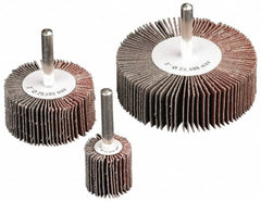 Camel Grinding Wheels - 2" Diam x 2" Face Width, Medium Aluminum Oxide Coated Mounted Flap Wheel - 1/4" Shank Mount, 80 Grit, 25,000 Max RPM - Benchmark Tooling