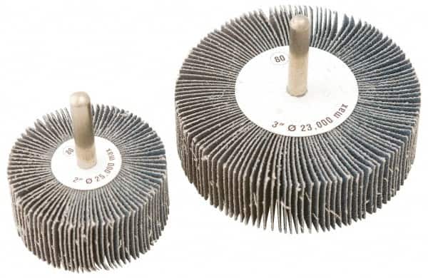 Camel Grinding Wheels - 1" Diam x 1" Face Width, Coarse Zirconia Alumina Coated Mounted Flap Wheel - 1/4" Shank Mount, 40 Grit, Cloth Backing, 30,000 Max RPM - Benchmark Tooling