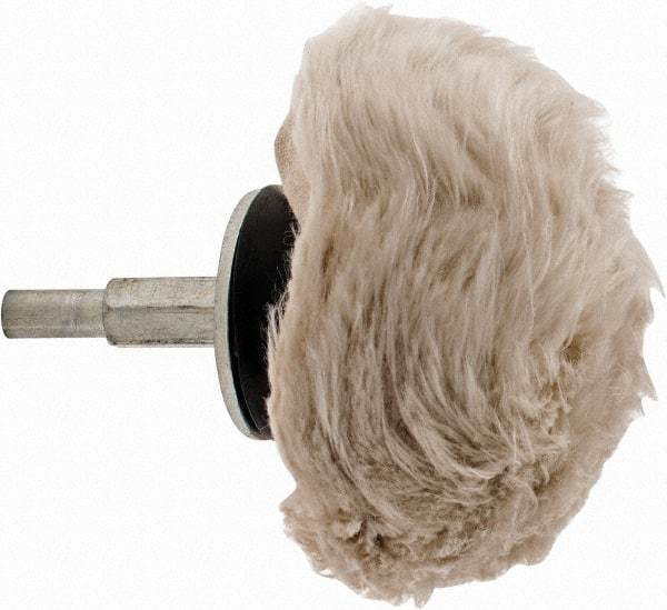 Dico - 3" Diam, 1/4" Shank Diam, Mushroom Shaped Mounted Bob - Medium Density, 2-1/2" Head Length, Wool Felt - Benchmark Tooling