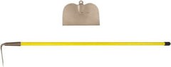 Ampco - 5-7/8" High x 10" Wide Square Aluminum Bronze Hoe - 55" Long Fiberglass Straight Handle, No Step - Benchmark Tooling