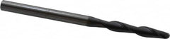 OSG - 1/4" Diam, 1-1/2" LOC, 2 Flute Solid Carbide Ball End Mill - TiAlN Finish, Single End, 4" OAL, 1/4" Shank Diam, Spiral Flute - Benchmark Tooling