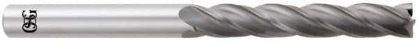 OSG - 1", 3" LOC, 1" Shank Diam, 6" OAL, 4 Flute, Solid Carbide Square End Mill - Single End, Uncoated, Spiral Flute, 30° Helix, Centercutting, Right Hand Cut, Right Hand Flute, Series 484 - Benchmark Tooling