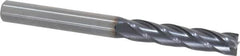 OSG - 3/8", 1-3/4" LOC, 3/8" Shank Diam, 4" OAL, 4 Flute, Solid Carbide Square End Mill - Single End, TiAlN Finish, Spiral Flute, 30° Helix, Centercutting, Right Hand Cut, Right Hand Flute, Series 484 - Benchmark Tooling