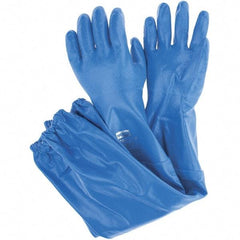 North - Chemical Resistant Gloves - SZ 9 26" BLU 1/PR NITRI-KNIT NITRILE GLOVE - Benchmark Tooling